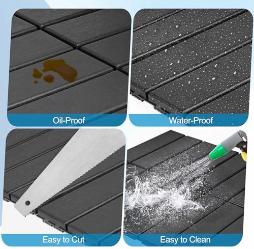 ToLanbbt Plastic Interlocking Deck Tiles 27 Pack 12"x12" Waterproof Indoor - Image 3