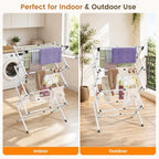 4-Tier Foldable Clothes Drying Rack, Adjustable Width 16.3"-27.95", Heavy Duty - Image 3
