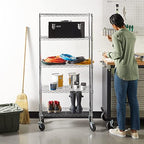 Amazon Basics 5-Shelf Adjustable, Heavy Duty Storage Shelving Unit on 4" Wheel - Image 5