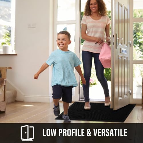 HIYARD Sturdy Front Door Mat, Absorbent Muddy Dirt Resist Welcome Door Mats - Image 5
