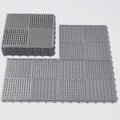 9 Pack Modular Interlocking Tiles Double Non-Slip 12"x12" Gray by wiiiw