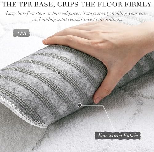 BSICPRO Bathroom Runner Rugs, 22x47 Scalloped Bath Mats - Image 2
