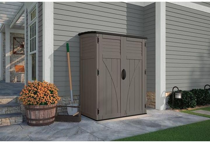Suncast 54 Cu Ft Medium Vertical Storage Shed, Made in USA - Image 2