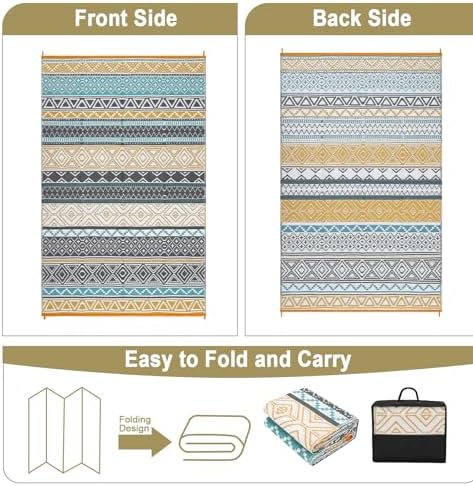 GlowSol Outdoor Rugs 8x10 Waterproof Portable Camping Carpet, Reversible - Image 2