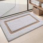 Color&Geometry White Bathroom Rugs 30x20, Extra Soft Absorbent Microfiber Bath by COLORG