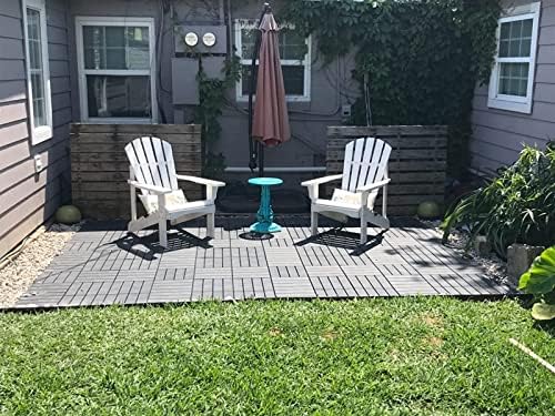 Patio Interlocking Deck Tiles, Four Slat Plastic Outdoor Flooring Tile All - Image 2