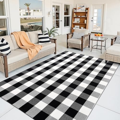 OLANLY Fall Door Mat, Buffalo Plaid Rug - Image 3
