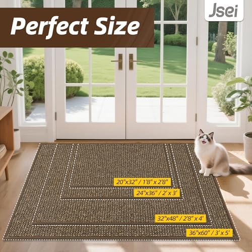 JSEI Dirt Trapper Door Mat 32" x 48", Non-Slip Washable Doormats - Image 3