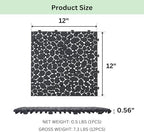 12" x 12" Gray Interlocking Deck Tiles, Anti-Slip Pebble Stone Pattern - Image 2