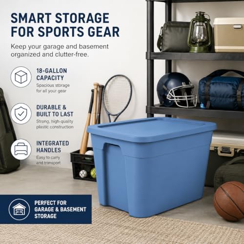 18 Gal Storage Bin with Snap-On Lid, Stackable Plastic Tote - Image 4