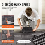 VEVOR 10 sq. ft Plastic Interlocking Deck Tiles, 10 Pack, Patio Floor Decking - Image 5
