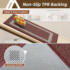 COSY HOMEER Kitchen Rugs Sets of 2 Non-Slip Washable - Image 3