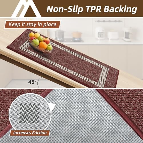 COSY HOMEER Kitchen Rugs Sets of 2 Non-Slip Washable - Image 3