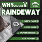 RAINDEWAY 10x14 Feet Tarps Heavy Duty Waterproof, 10Mil Multipurpose Tarp - Image 2