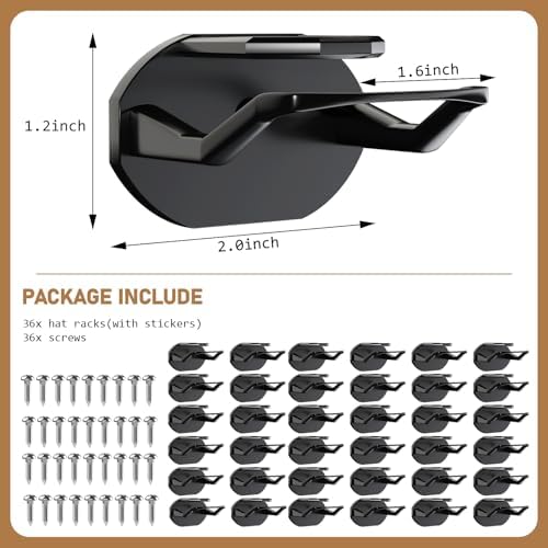 Niunuerga 36 Pack Adhesive Hat Hooks - Image 4