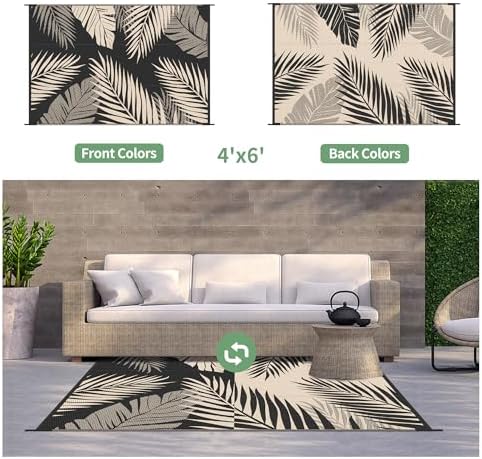 GENIMO Outdoor Rug, Waterproof Plastic Rugs - Image 2