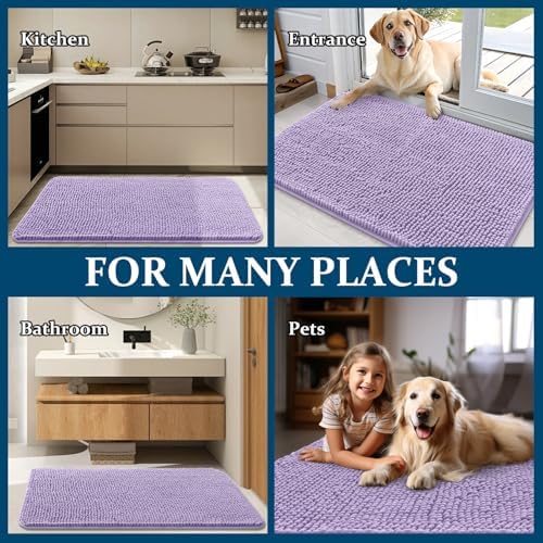 OLANLY Dog Door Mat for Muddy Paws 44x24, Super Absorbent Chenille Mud Mat - Image 7