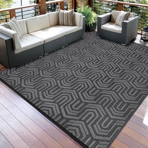 9x12 Outdoor Rug Waterproof Foldable Plastic Straw Carpet - Image 2