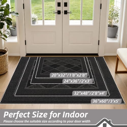 BEQHAUSE Dirt Trapper Door Mats 20" x 32", Non-Slip Washable, Dark Grey - Image 2