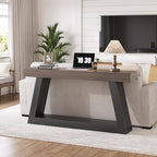 63” 2‑Tier Farmhouse Console Table, Entryway Hallway Sofa Display - Image 5