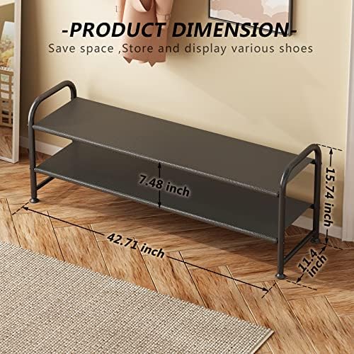 INGIORDAR 2 Tier Long Shoe Rack Organizer - Image 3