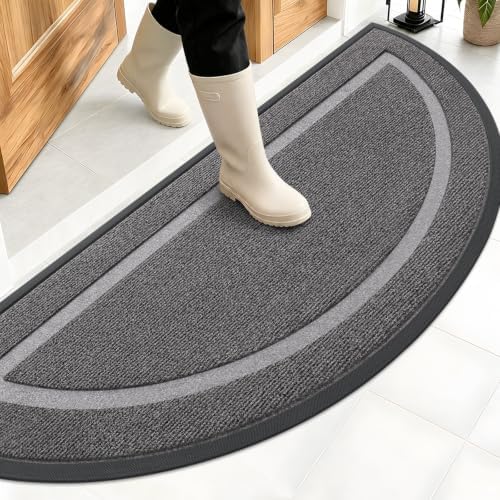 OLANLY Half Circle Front Door Mat Outside 59x34 All-Season Rubber Doormat by OLANLY