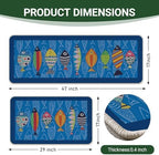 Coastal Fish Blue Kitchen Rugs Set of 2 - Image 3