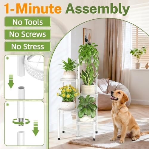 iDavosic.ly Plant Stand Indoor Outdoor, 5 Tier Iron Corner Shelf - Image 2