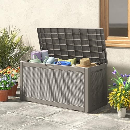 Outdoor Storage Box Waterproof, 110 Gallon Deck Box by WTFGO