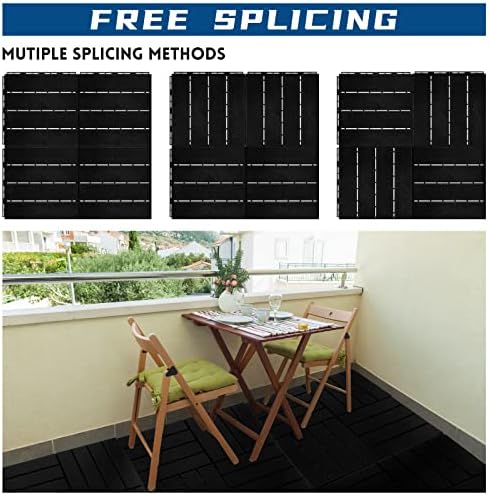 Treela 48 Pcs Plastic Interlocking Patio Deck Tiles 12"x12" - Image 4