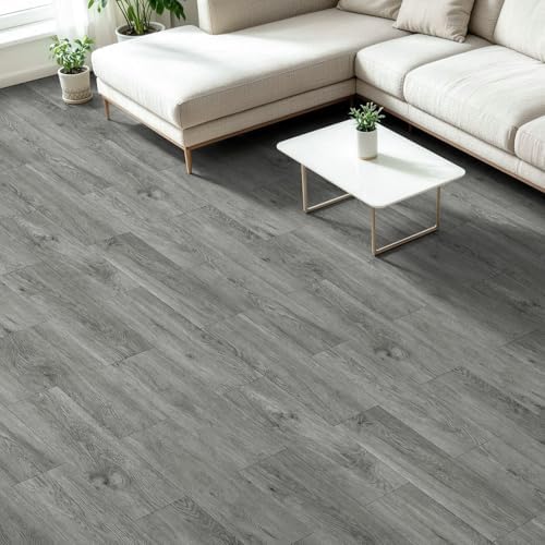 Art3d Click-Lock Wood SPC Floor Planks, 24 x 6 Inch, Ash Brown - Image 2