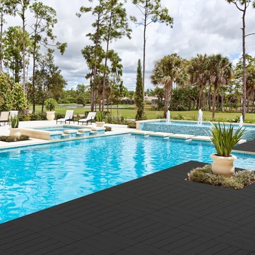 Neoaider 60PCS Plastic Interlocking Decking Tiles 12" x 12", Dark Grey - Image 2