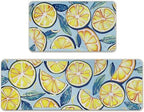 Lemon Kitchen Rugs Set of 2 by Livcoz
