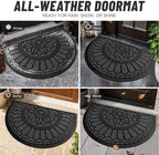 Mibao Half Round Door Mat, Non-Slip Welcome Entrance Way Durable Rubber - Image 4