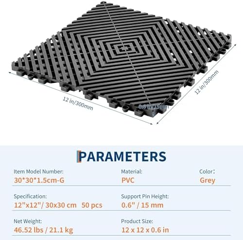 Interlocking Floor Tiles 50 Pack 12"X12" Waterproof Modular Cushion Mats - Image 2