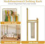 Simple Trending Clothing Clothes Rack Double Rods - Image 3