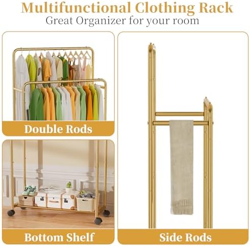 Simple Trending Clothing Clothes Rack Double Rods - Image 3