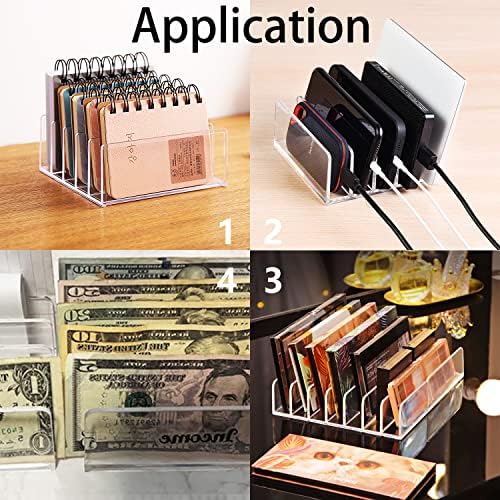 Acrylic Mail Holder 2 Pack, 7 Slots Clear Desk Organizer - Image 5