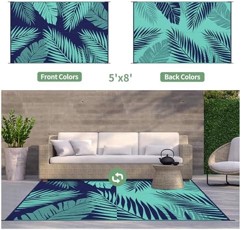 GENIMO Outdoor Rug, Waterproof Plastic Rugs - Image 2