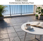 JJWOOD Stone-Look Interlocking Deck Tiles, Matte Rock Texture Outdoor Floor - Image 5