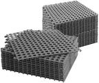 16 Pack 12" x 12" Interlocking Rubber Floor Tiles Non-Slip Shower Mat Drain by Lamzele