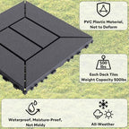 44 Pack Plastic Interlocking Patio Deck Tiles Waterproof All Weather - Image 3