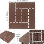 Plastic Interlocking Deck Tiles, 44 Pack, Z Style, Non-Slip Patio Floor Decking - Image 2
