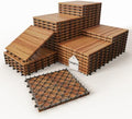 54Pcs Interlocking Deck Tiles, 12x12in Acacia Wood Flooring by XINONE