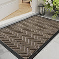DEXI Front Door Mat Outside Entrance 24x48 Rubber Entry Doormat Chevron by DEXI