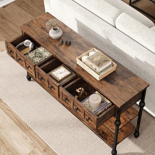 Garvee 52" Console Table with 3 Drawers, Roman Column Entryway Table, Narrow - Image 3