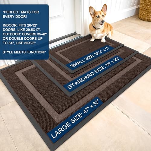 OLANLY Front Door Mat Outside 71x30, All-Season Heavy-Duty Rubber Doormat - Image 2