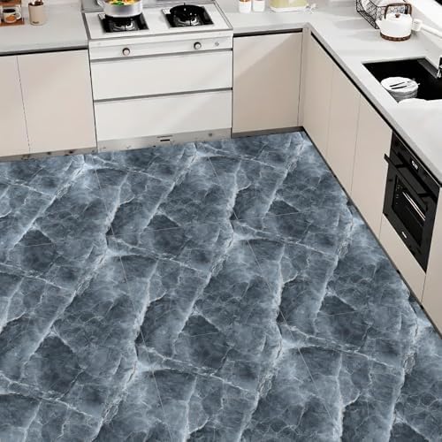 10PCS 12x12 Inch Peel and Stick Floor Tiles Grey Marble Stone Pattern Self - Image 3