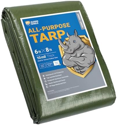 GUARD SHIELD Heavy Duty Tarp 6x8 Feet Green Multi Purpose Thick Waterproof Poly by GUARDSHIELD