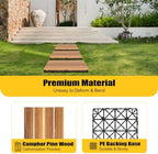 36 Pack Hardwood Interlocking Patio Deck Tiles, Thickened Solid Wood Tiles - Image 7